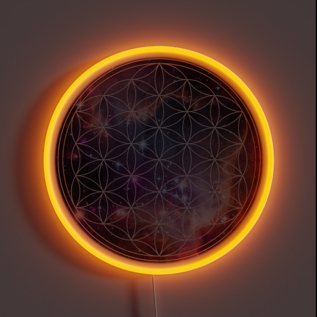 Flower Of Life Sacred Geometry RGB Neon Sign Flower Of Life Sacred Geometry RGB Neon Sign