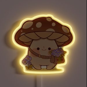 Flower Picking Mushroom RGB Neon Sign