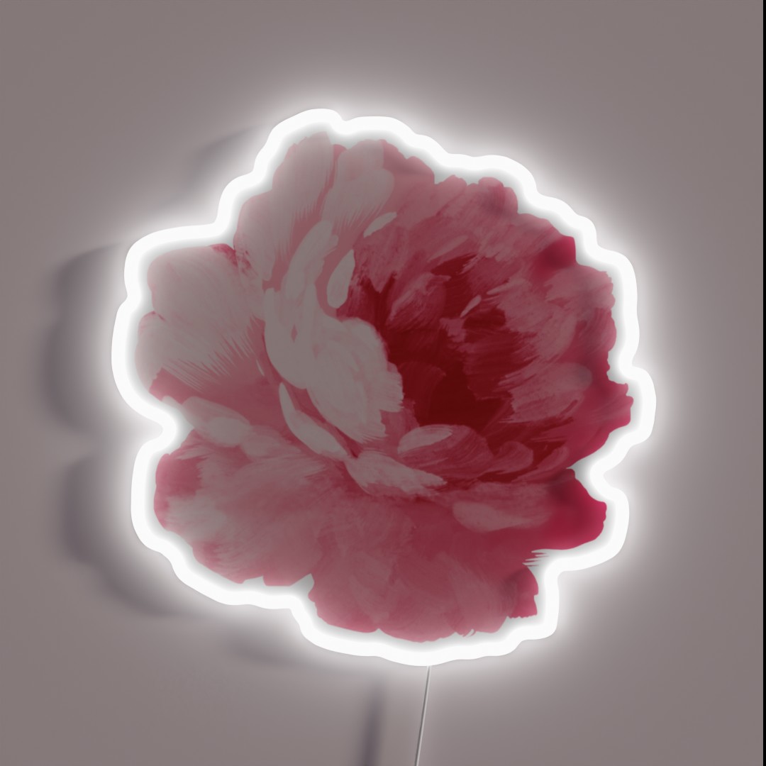 Flower Pink Peony RGB Neon Sign Flower Pink Peony RGB Neon Sign