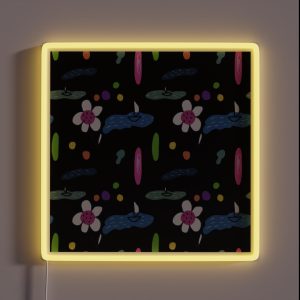 Flower Sea Doodle Black Abstract Seamless Pattern RGB Neon Sign Flower Sea Doodle Black Abstract Seamless Pattern RGB Neon Sign
