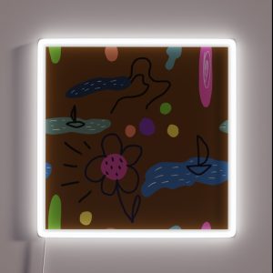 Flower Sea Scribble Cute Abstract Brown Pattern RGB Neon Sign Flower Sea Scribble Cute Abstract Brown Pattern RGB Neon Sign