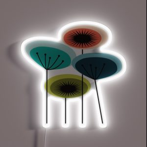 Flowers Mid Century RGB Neon Sign