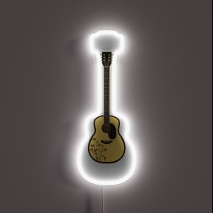 Flowery Acoustic Guitar RGB Neon Sign