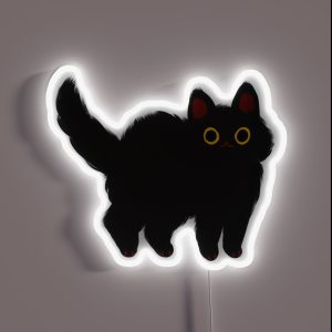 Fluffy Black Cat RGB Neon Sign Fluffy Black Cat RGB Neon Sign