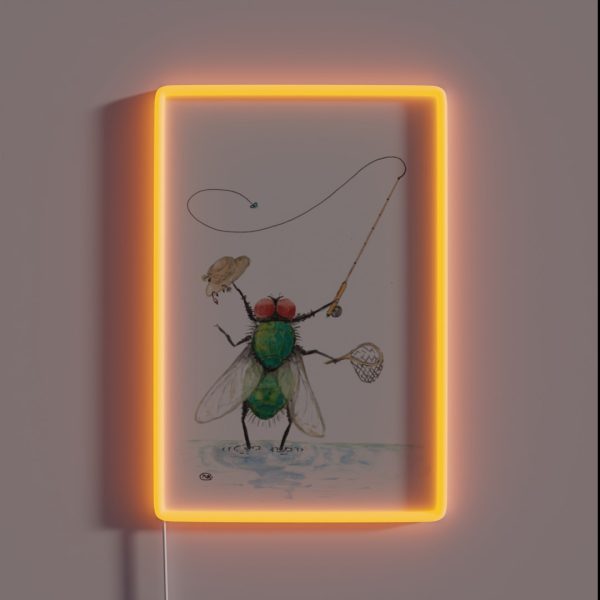 Fly Fishing Fisherman RGB Neon Sign