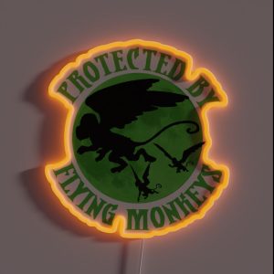 Flying Monkey Witch Gift Protected RGB Neon Sign