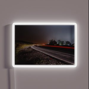 Foggy Night On Ilkley Moor Light Trails On The Road RGB Neon Sign