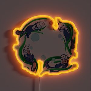 Fontaine Leisurely Otters RGB Neon Sign