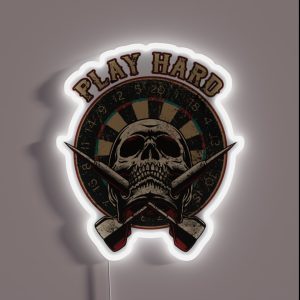 For Hardcore Dart Player Play Hard RGB Neon Sign
