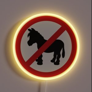 Forbidden Donkey Sign RGB Neon Sign