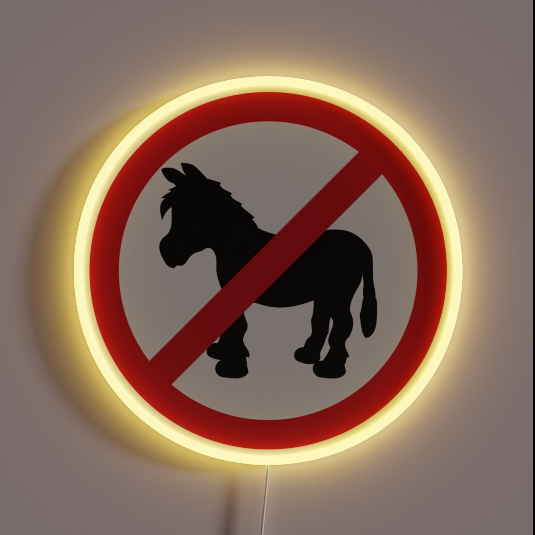 Forbidden Donkey Sign RGB Neon Sign Forbidden Donkey Sign RGB Neon Sign