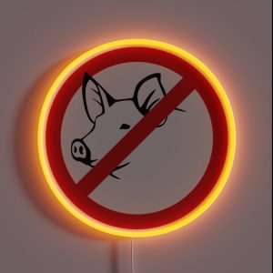 Forbidden Pork Sign RGB Neon Sign