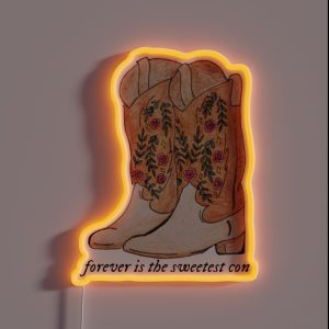 Forever Is The Sweetest Con Cowboy Boot Design RGB Neon Sign