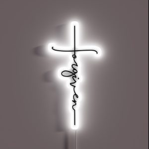 Forgiven Cross RGB Neon Sign