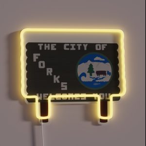 Forks Washington Sign RGB Neon Sign Forks Washington Sign RGB Neon Sign
