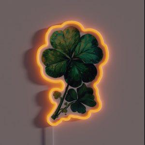 Four Leaf Clover For St Patric S Day RGB Neon Sign Four Leaf Clover For St Patric S Day RGB Neon Sign