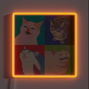 Four Meme Cats Of The Apocalypse RGB Neon Sign