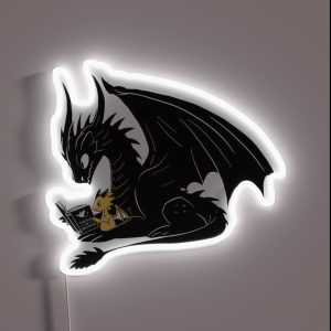 Fourth Wing Dragons Reading Together Cute Tairn And Andarna RGB Neon Sign Fourth Wing Dragons Reading Together Cute Tairn And Andarna RGB Neon Sign