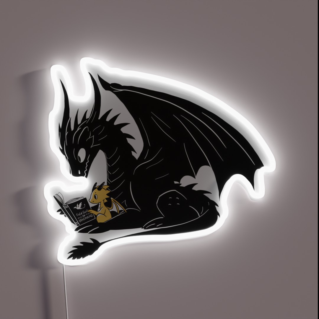 Fourth Wing Dragons Reading Together Cute RGB Neon Sign Fourth Wing Dragons Reading Together Cute RGB Neon Sign