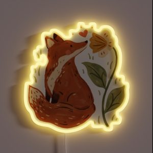 Fox And Flower RGB Neon Sign