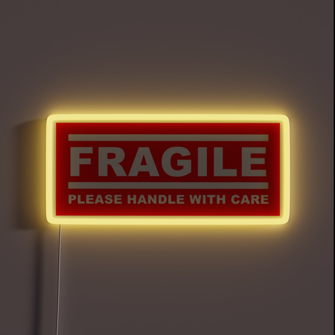 Fragile Sign RGB Neon Sign Fragile Sign RGB Neon Sign