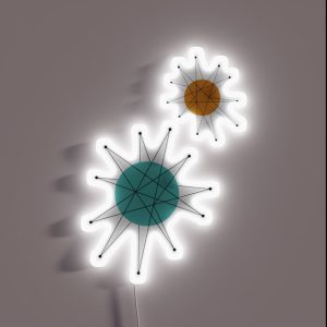 Franciscan Starburst Mid Century Modern Turquoise Orange RGB Neon Sign Franciscan Starburst Mid Century Modern Turquoise Orange RGB Neon Sign