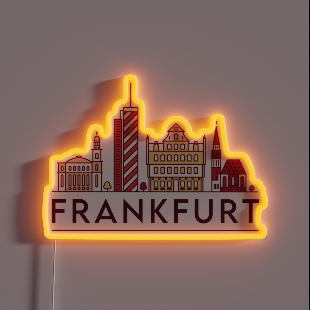 Frankfurt Cityscape RGB Neon Sign Frankfurt Cityscape RGB Neon Sign