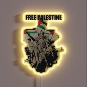 Free Palestine Save Palestine Palestinians Lives Matters RGB Neon Sign