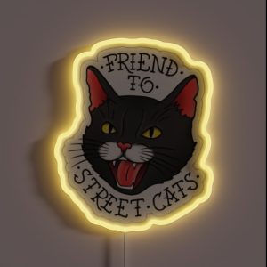 Friend To Street Cats RGB Neon Sign Friend To Street Cats RGB Neon Sign