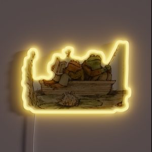 Frog And Toad Fishing RGB Neon Sign