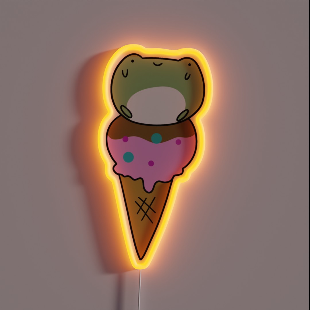 Frog Icecream RGB Neon Sign Frog Icecream RGB Neon Sign