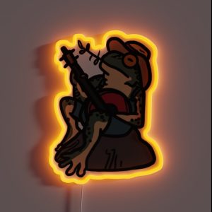 Frog Playing Banjo RGB Neon Sign