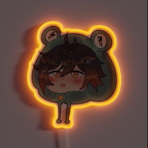 Froggy Hat Zhongli RGB Neon Sign Froggy Hat Zhongli RGB Neon Sign