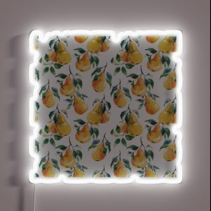 Fruit Design Pattern Colorful And Playful Pears RGB Neon Sign