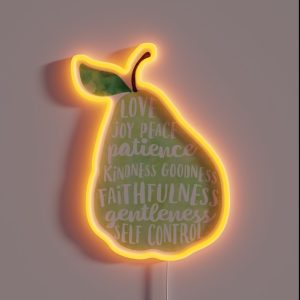 Fruit Of The Spirit Watercolor Pear RGB Neon Sign