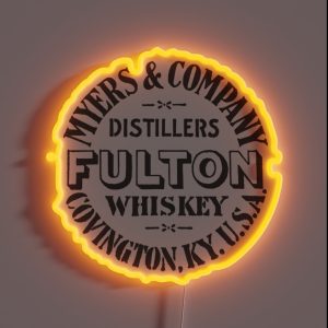 Fulton Whiskey Myers And Company Covington Kentucky RGB Neon Sign Fulton Whiskey Myers And Company Covington Kentucky RGB Neon Sign