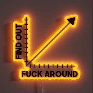 Funk Around And Find Out Funny Graph Chart Joke Math RGB Neon Sign