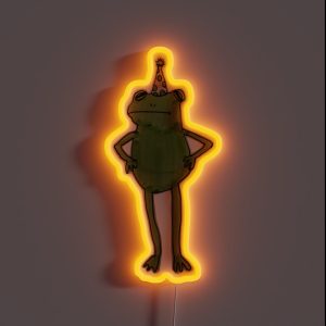 Funky Frog Wearing A Party Hat RGB Neon Sign Funky Frog Wearing A Party Hat RGB Neon Sign