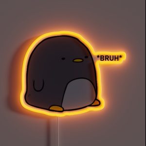Funny Animated Penguin Meme RGB Neon Sign