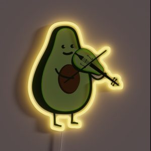 Funny Avocado With Violin RGB Neon Sign Funny Avocado With Violin RGB Neon Sign