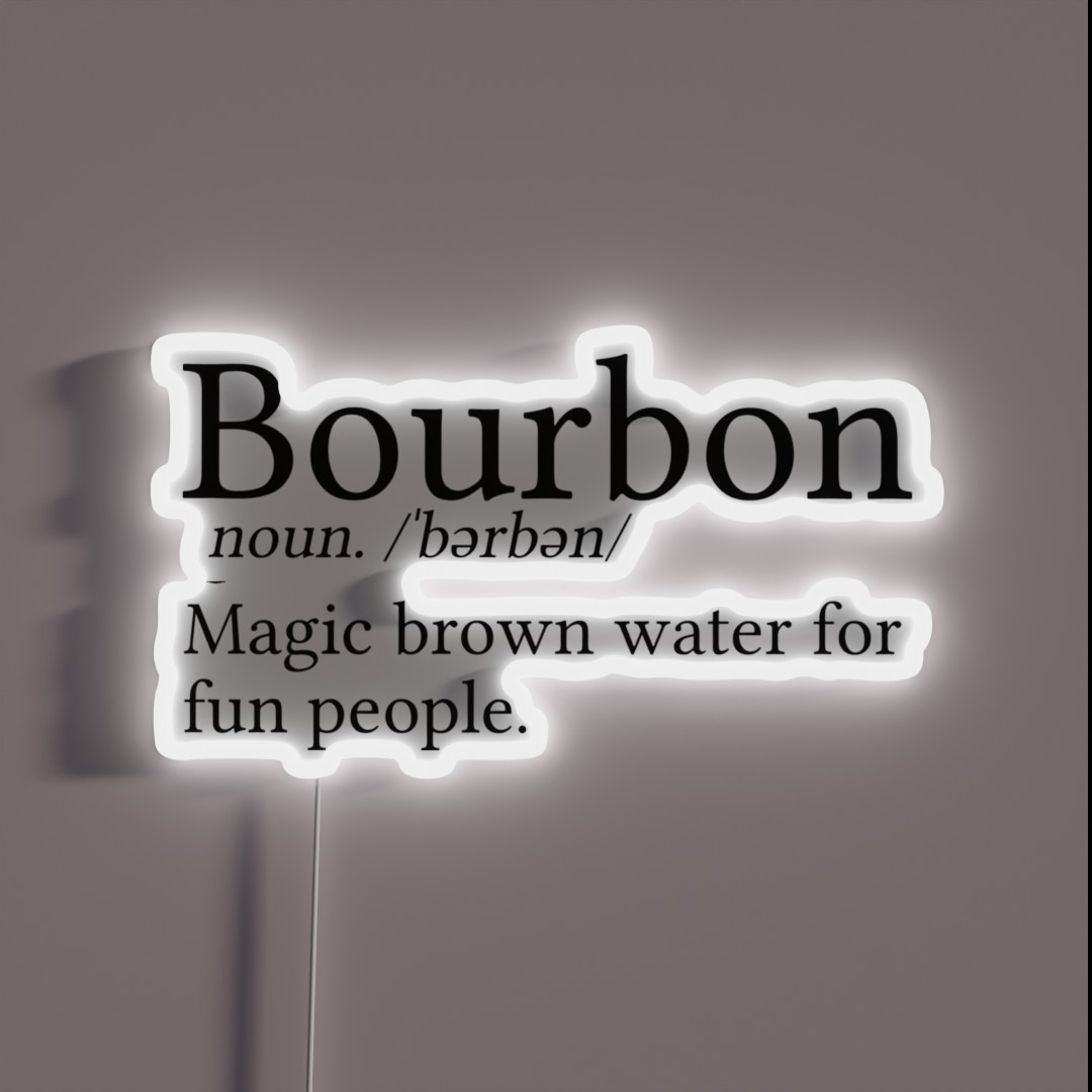Funny Bourbon Gift Bourbon Definition RGB Neon Sign Funny Bourbon Gift Bourbon Definition RGB Neon Sign