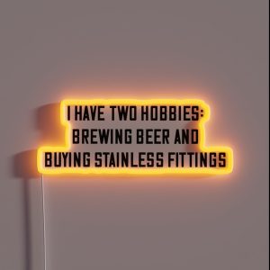 Funny Brewing Beer And Collecting Stainless Fittings RGB Neon Sign