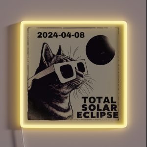 Funny Cat Total Solar Eclipse 2024 RGB Neon Sign Funny Cat Total Solar Eclipse 2024 RGB Neon Sign