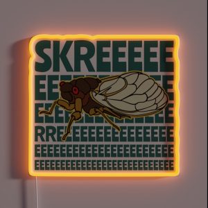 Funny Cicada Brood X 2021 Cicada Noise Skreeeeee RGB Neon Sign