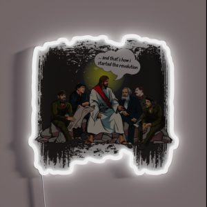 Funny Communist Jesus Revolution RGB Neon Sign Funny Communist Jesus Revolution RGB Neon Sign