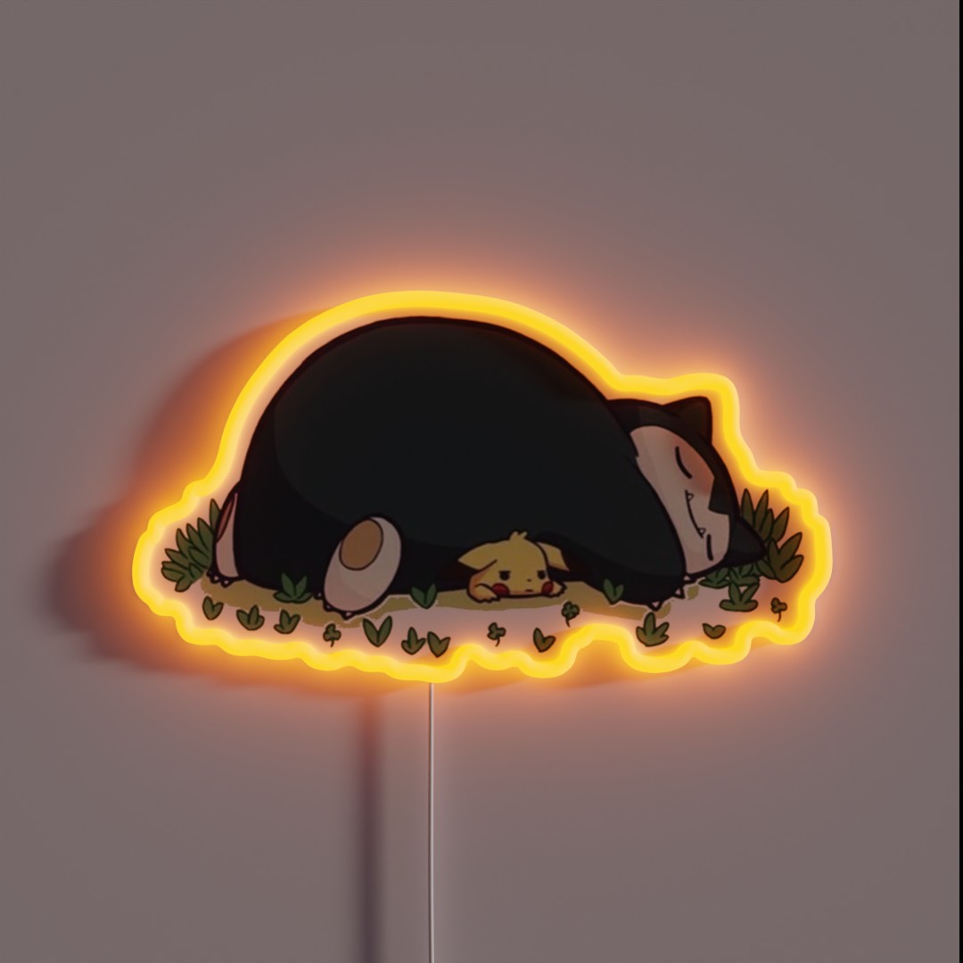 Funny Cute Snorlax Cartoon Anime Memes RGB Neon Sign Funny Cute Snorlax Cartoon Anime Memes RGB Neon Sign