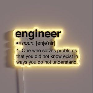 Funny Engineer Definition RGB Neon Sign