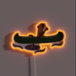 Funny Funky Cool Sea Otter Canoeing RGB Neon Sign Funny Funky Cool Sea Otter Canoeing RGB Neon Sign