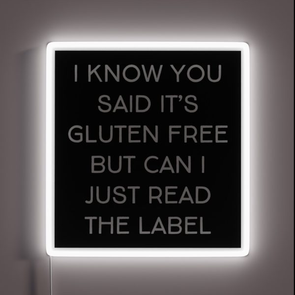 Funny Gluten Intolerant Celiac Gluten Allergy RGB Neon Sign