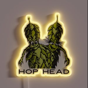 Funny Hop Head Craft Beer Hoptimism Gear RGB Neon Sign